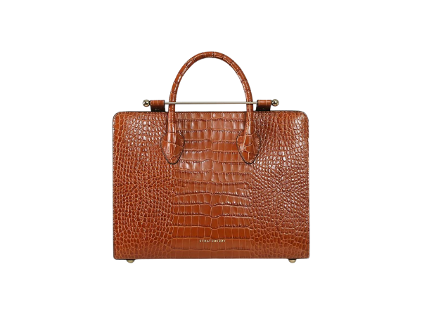 strathberry The Strathberry Midi Croc-Embossed Leather Tote