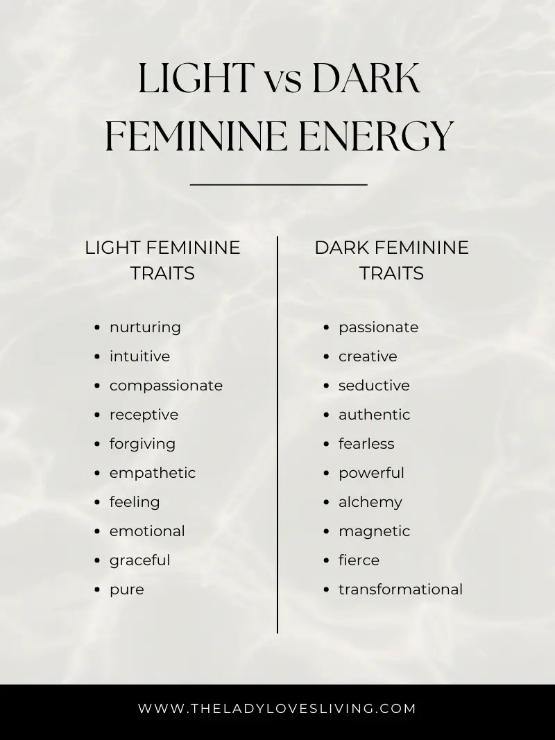 light vs dark feminine energy
